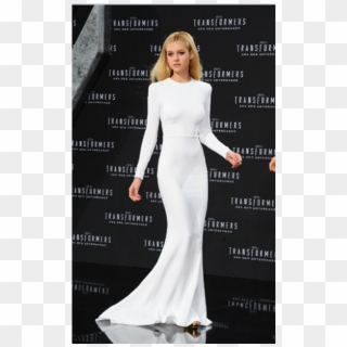 Nicola Peltz White Cheap Long Evening Gown European - Nicola Peltz Transformers Premiere, HD Png Download