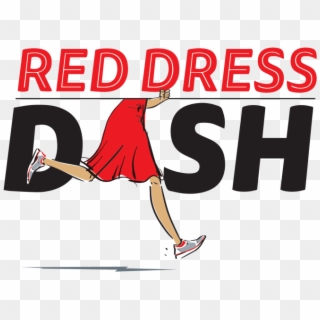 Red Dress Dash Logo With Cartoon Woman Legs Standing - Jumping, HD Png Download