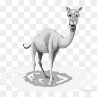 Camel Black And White Clipart - Arabian Camel, HD Png Download