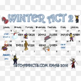 Winter Xmas Calendar 2016 - Cartoon, HD Png Download