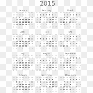 File - 2015 Calendar - Svg - Calendario 2014 Colombia Con Festivos, HD Png Download