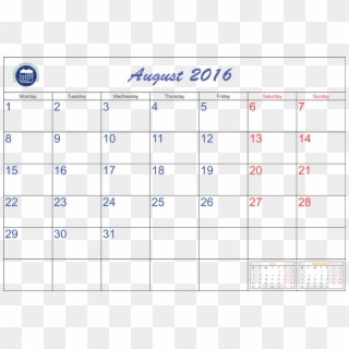August Landscape Format - 2011 Calendar, HD Png Download
