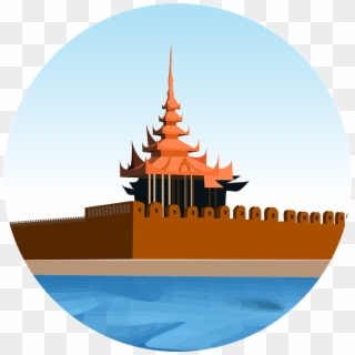 Mandalay Palace Burmese Graphic Design - Background Mandalay Palace Wall, HD Png Download