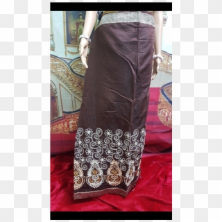 Cotton Saree Fancy With Embroidery Coffee Brown Colour - Overskirt, HD ...