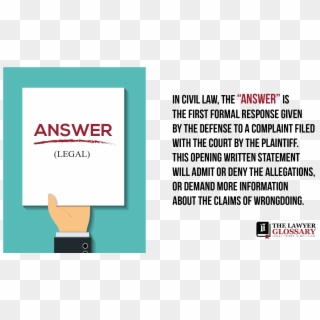 Answer Legal - Answer Definition Law, HD Png Download