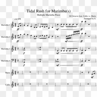 Tidal Rush For Marimba - Splatoon Tidal Rush Music Sheet, HD Png Download