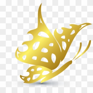 Gold Butterfly Png - Butterfly Logo Png, Transparent Png