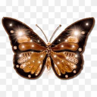 Png Decorated Butterfly - Beautiful Gold Butterfly Images On Transparent Background, Png Download