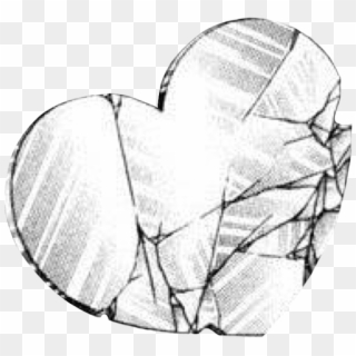 #broken #brokenmirror #heart #brokenheart #manga #freetoedit - Monochrome, HD Png Download