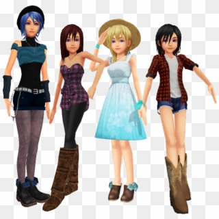 The Girls Of Kingdom Hearts Images Kingdom Hearts Girls - Kingdom Hearts Kairi Namine Xion, HD Png Download