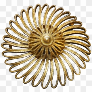 This Is A Vintage Monet Signed Spiral Or Swirl Pin - Brass, HD Png Download