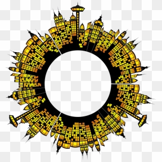 This Free Icons Png Design Of Bright City Radial 3 - Round Buildings Png, Transparent Png
