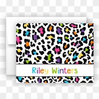 Rainbow Cheetah Animal Print Thank You Cards Note Card - Funky Animal Print, HD Png Download