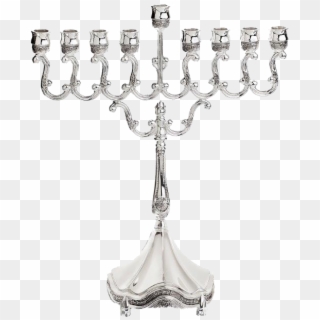 Silver Plated Menora - Ner Mitzvah, HD Png Download