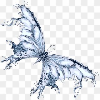Butterfly Water Liquid Free Transparent Image Hq Clipart - Butterfly Made Of Water, HD Png Download