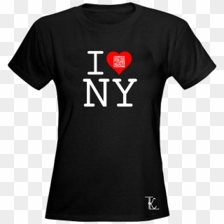 Women's Black I Love New York Qr Code T-shirt *also - Batman Beyond Funko Tees, HD Png Download