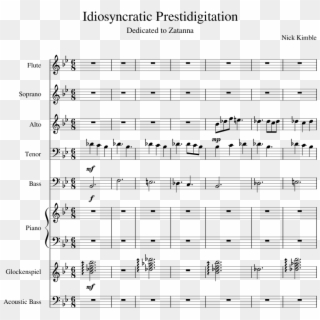 Idiosyncratic Prestidigitation Sheet Music For Flute, - Sheet Music, HD Png Download