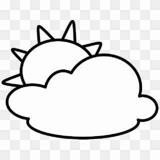Sun And Clouds Clipart Black And White , - Cloud Clipart Black N White, HD Png Download