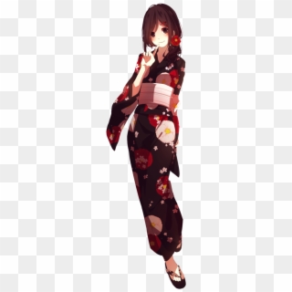 Anime Kimono Png - Anime Girl Yukata Png, Transparent Png