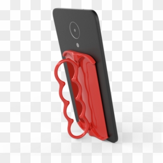 Red 4 Finger Side Open With Phone Trans - Smartphone, HD Png Download