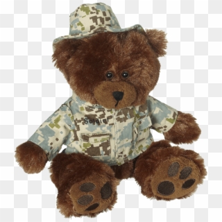 Bearwear Puffy Soldier Bear - Brown Bear, HD Png Download