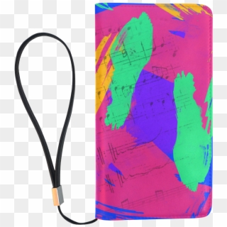 Groovy Paint Brush Strokes With Music Notes Men's Clutch - Illustration, HD Png Download