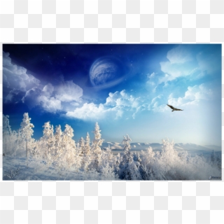 #snow #winter #background - Winter Wonderland Dual Screen, HD Png Download