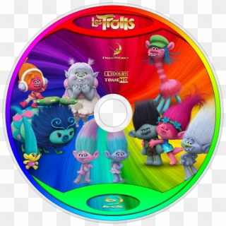 Trolls Bluray Disc Image - Cd, HD Png Download