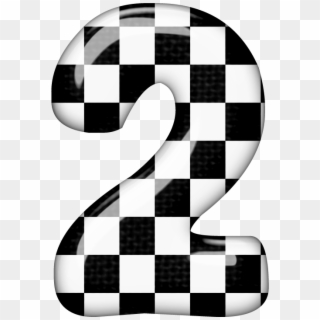 2 Png - Black And White Checkered Number, Transparent Png