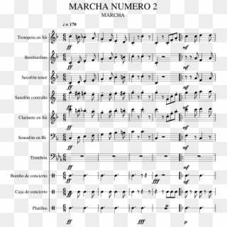 Marcha Numero - Sheet Music, HD Png Download