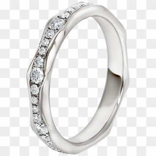 Infinito Wedding Band In Platinum Set With Full Pavé - Engagement Ring, HD Png Download