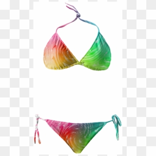 Shop Pastel Rainbow Abstract Wave Swirl Patterned Summer - Swimsuit Top, HD Png Download