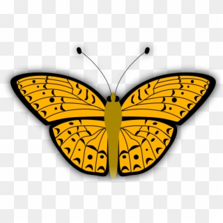 Free Golden Yellow Butterfly Clip Art - Gambar Hewan Kupu Kupu Kartun, HD Png Download
