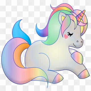 Unicorn Rainbow Pastel Colorful Magic Horn Sweet - Cartoon, HD Png Download