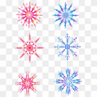 Color Gradient Snowflake Winter Elements Png And Vector - Motif, Transparent Png
