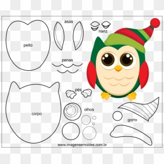 @natale,disegni Da Stampare - Clip Art Owl Christmas, HD Png Download