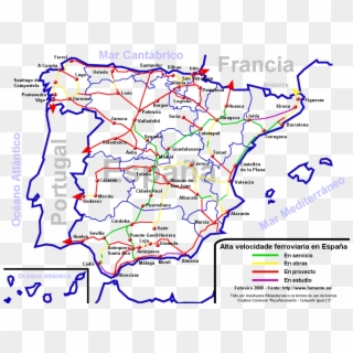 File - - Spain Railway Map, HD Png Download