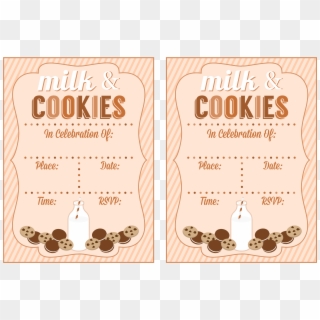 Free Milk And Cookies Party Printables Pin It - Milk And Cookies Invite, HD Png Download