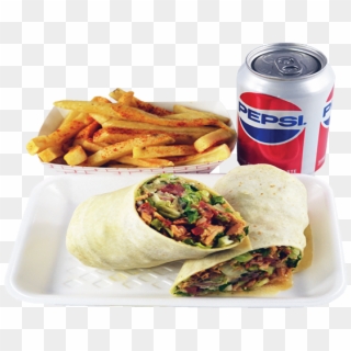 Chicken Shawarma Wrap Combo $7 - French Fries, HD Png Download