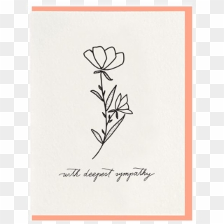 Deepest Sympathy Card - Sympathy Card Line Drawing, HD Png Download
