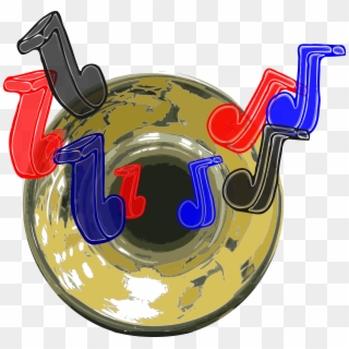 This Free Icons Png Design Of Trumpet Bell With Notes - Trumpet Bell Clipart, Transparent Png