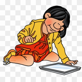 Tablet Clipart Girl - Phillip Martin Clipart School Student, HD Png Download