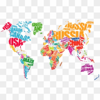 Beca De Movilidad Internacional - World Map In Words, HD Png Download