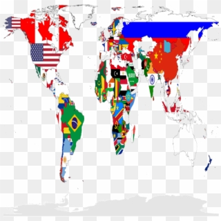 Mapamundi De Las Banderas - World Map Flag Vector, HD Png Download