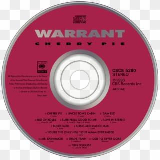 Warrant Cherry Pie Cd Disc Image - Circle, HD Png Download