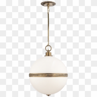 Hendricks Large Globe Pendant In Natural Brass With - Ceiling, HD Png Download