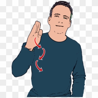 Open Flat Hand Starts By Shoulder - Age In Sign Language, HD Png Download