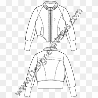 Picture Royalty Free Library Flat Drawing Leather Jacket - 3 4 Fashion Figures, HD Png Download