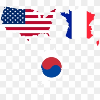 Korea Flag Clip Art - America Flag Map Png, Transparent Png