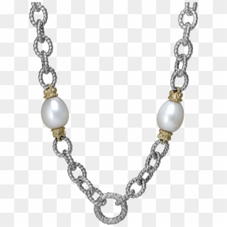 Vahan Sterling Silver And 14k Yellow Cultured Pearl - Mlg Gold Necklace Png, Transparent Png